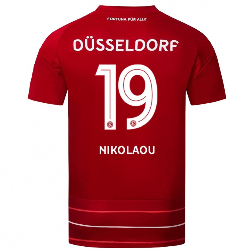 Danxen Män Noah Nikolaou #19 Röd Vit Hemmatröja Matchtröjor 2025/26 Tröjor T-Tröja