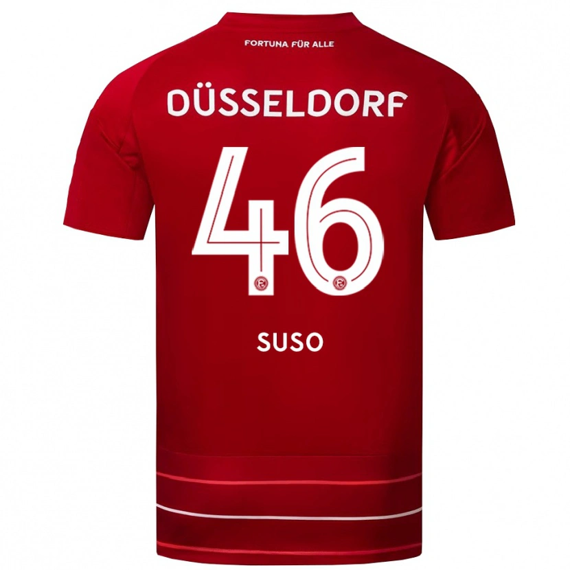 Danxen Män Sima Suso #46 Röd Vit Hemmatröja Matchtröjor 2025/26 Tröjor T-Tröja
