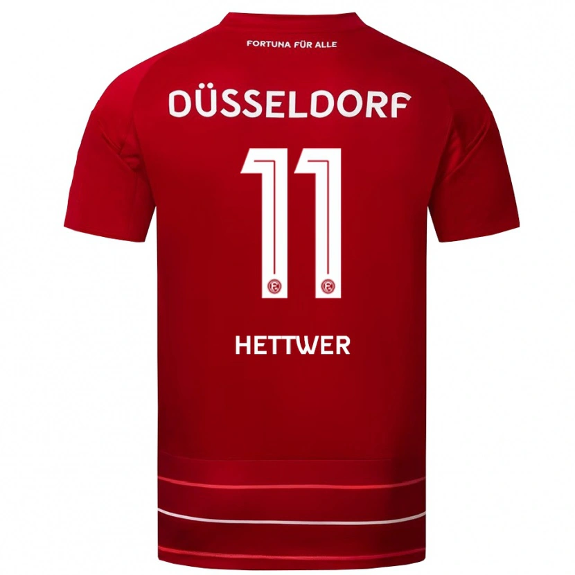 Danxen Män Julian Hettwer #11 Röd Vit Hemmatröja Matchtröjor 2025/26 Tröjor T-Tröja
