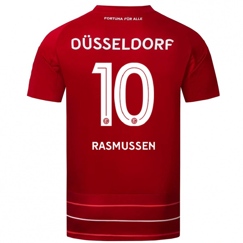 Danxen Män Christian Rasmussen #10 Röd Vit Hemmatröja Matchtröjor 2025/26 Tröjor T-Tröja