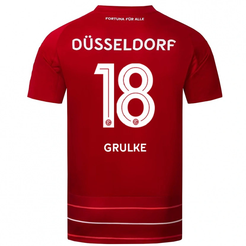 Danxen Män Tobias Grulke #18 Röd Vit Hemmatröja Matchtröjor 2025/26 Tröjor T-Tröja