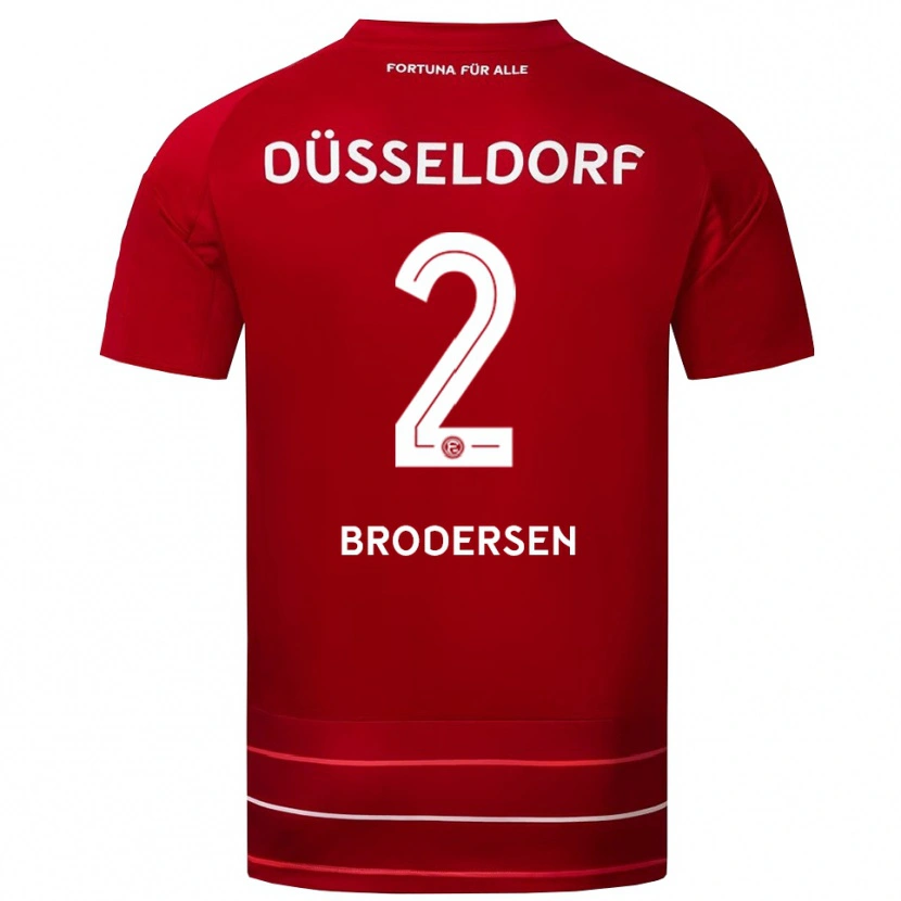 Danxen Män Leonard Brodersen #2 Röd Vit Hemmatröja Matchtröjor 2025/26 Tröjor T-Tröja