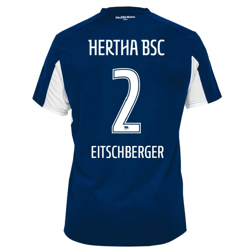 Danxen Män Julian Eitschberger #2 Vit Blå Hemmatröja Matchtröjor 2025/26 Tröjor T-Tröja