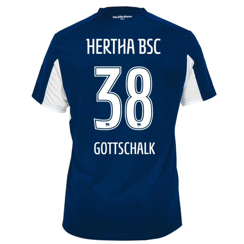 Danxen Män Julius Gottschalk #38 Vit Blå Hemmatröja Matchtröjor 2025/26 Tröjor T-Tröja