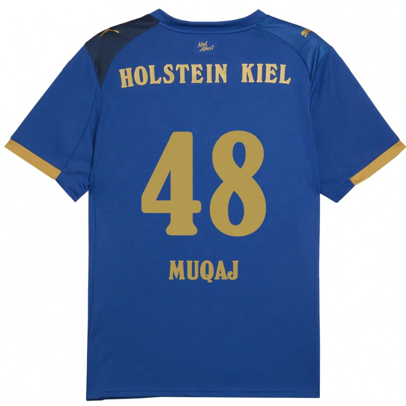 Danxen Män Hamza Muqaj #48 Blå Guld Hemmatröja Matchtröjor 2025/26 Tröjor T-Tröja