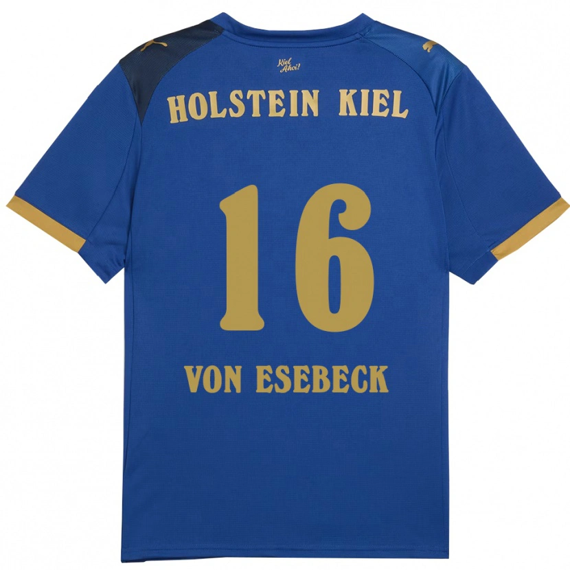 Danxen Män Oskar Von Esebeck #16 Blå Guld Hemmatröja Matchtröjor 2025/26 Tröjor T-Tröja
