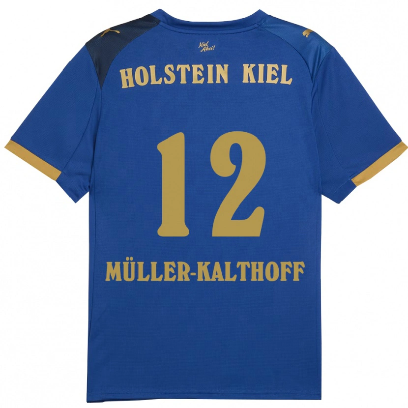 Danxen Män Henrie Müller-Kalthoff #12 Blå Guld Hemmatröja Matchtröjor 2025/26 Tröjor T-Tröja