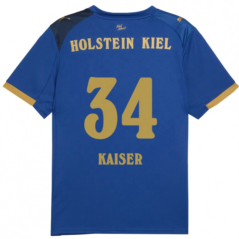 Danxen Män Konstantin Kaiser #34 Blå Guld Hemmatröja Matchtröjor 2025/26 Tröjor T-Tröja