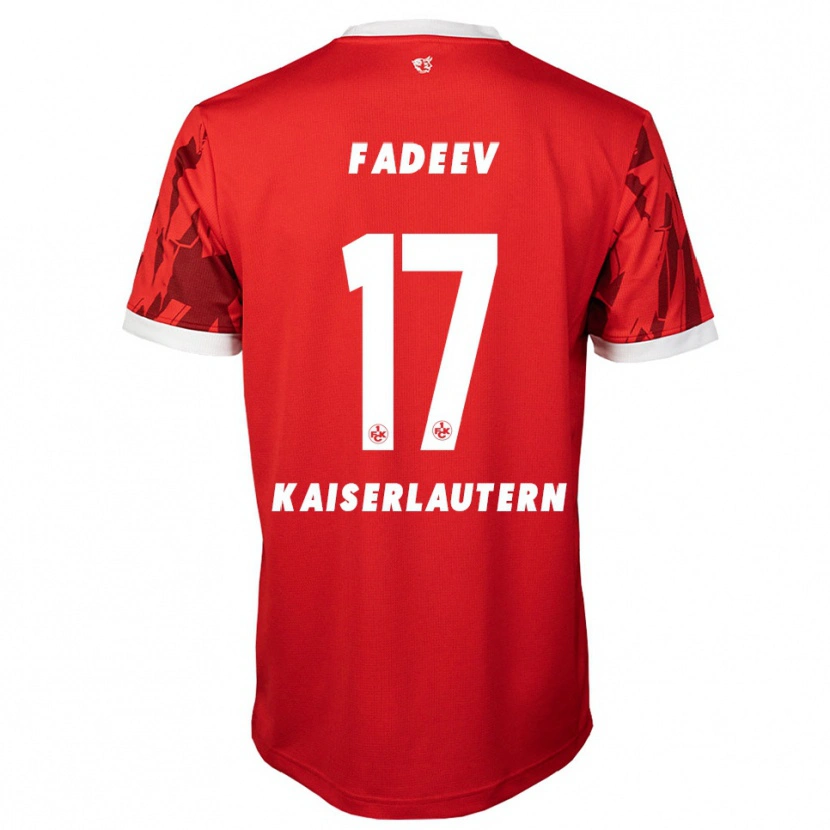 Danxen Män Vladislav Fadeev #17 Röd Vit Hemmatröja Matchtröjor 2025/26 Tröjor T-Tröja