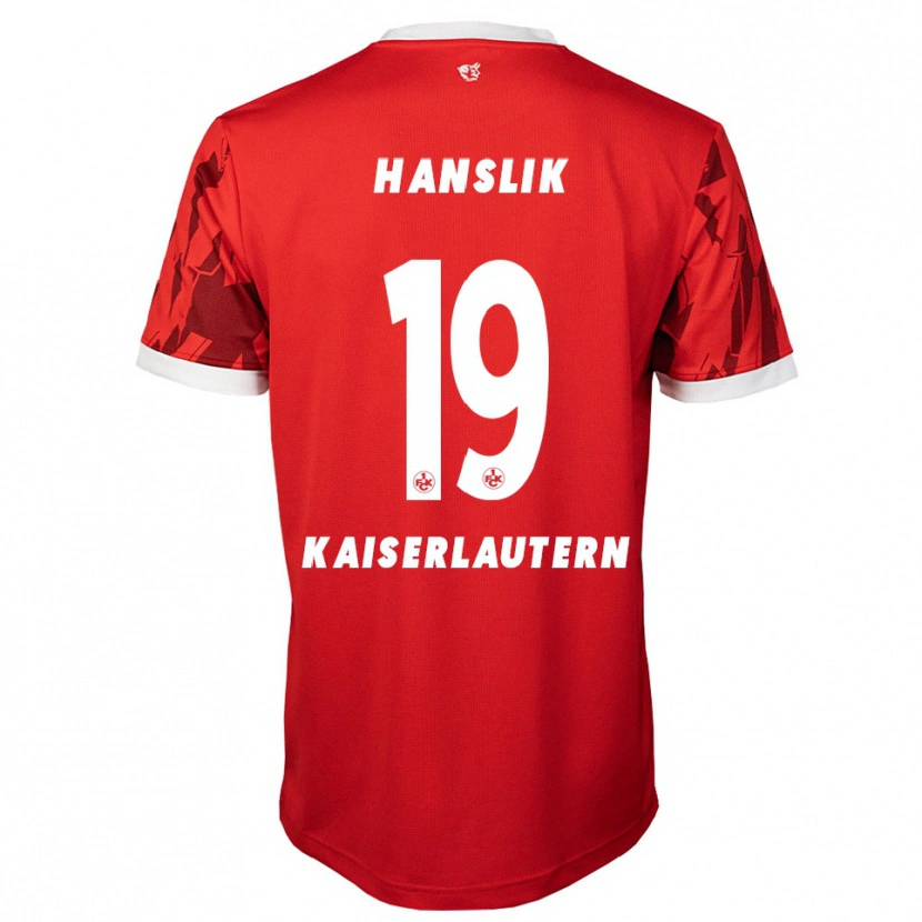Danxen Män Daniel Hanslik #19 Röd Vit Hemmatröja Matchtröjor 2025/26 Tröjor T-Tröja