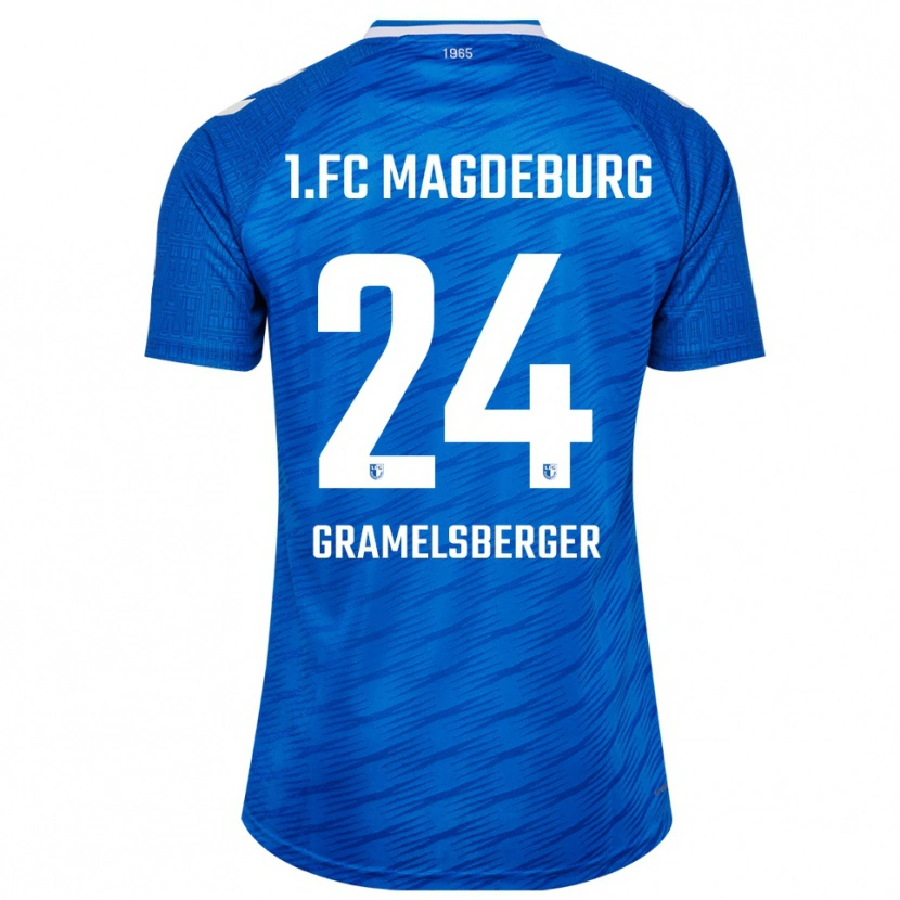 Danxen Män Lennert Gramelsberger #24 Blå Vit Hemmatröja Matchtröjor 2025/26 Tröjor T-Tröja