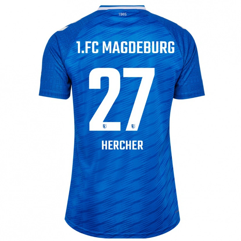 Danxen Män Philipp Hercher #27 Blå Vit Hemmatröja Matchtröjor 2025/26 Tröjor T-Tröja