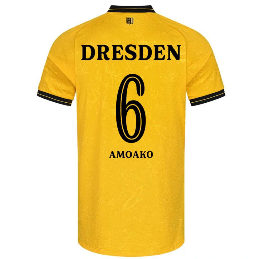Danxen Män Kofi Amoako #6 Gul Svart Hemmatröja Matchtröjor 2025/26 Tröjor T-Tröja