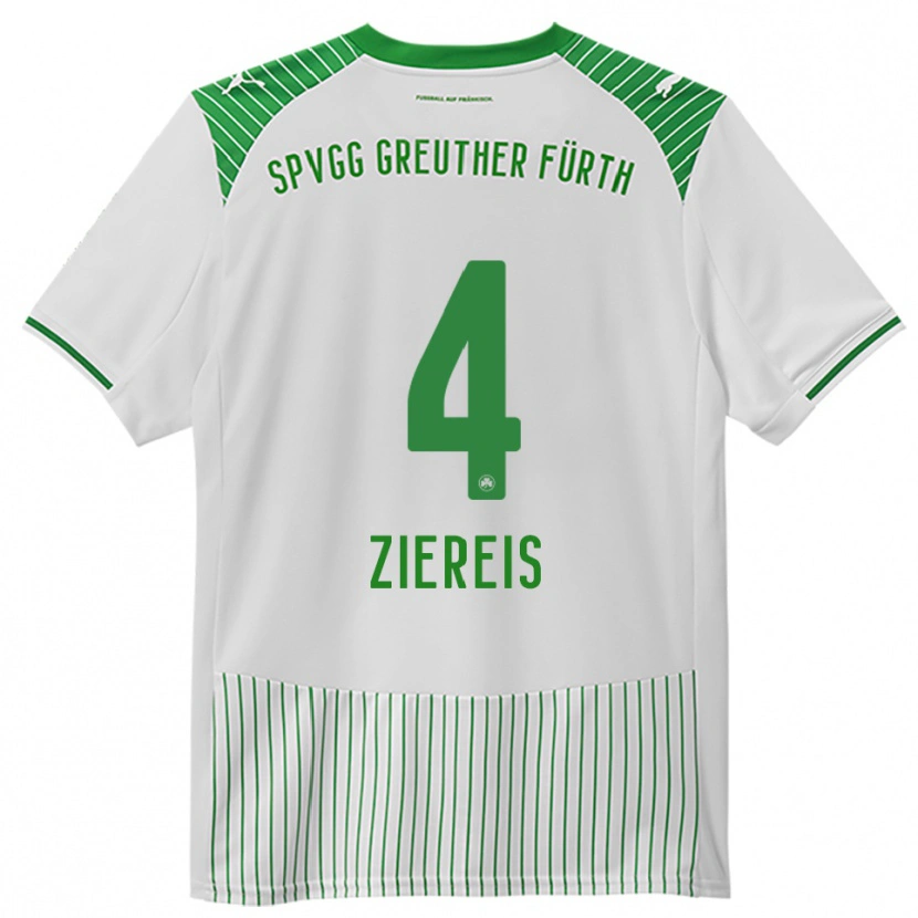 Danxen Män Philipp Ziereis #4 Vit Grön Hemmatröja Matchtröjor 2025/26 Tröjor T-Tröja