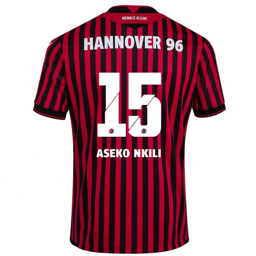 Danxen Män Noel Aseko #15 Röd Svart Hemmatröja Matchtröjor 2025/26 Tröjor T-Tröja