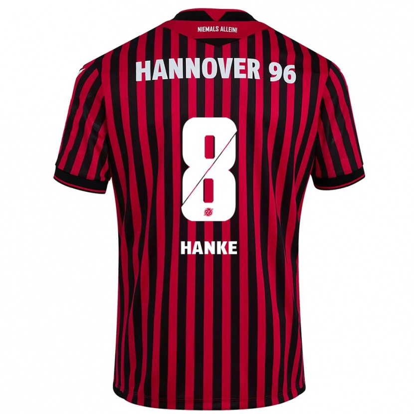 Danxen Män Anton Hanke #8 Röd Svart Hemmatröja Matchtröjor 2025/26 Tröjor T-Tröja