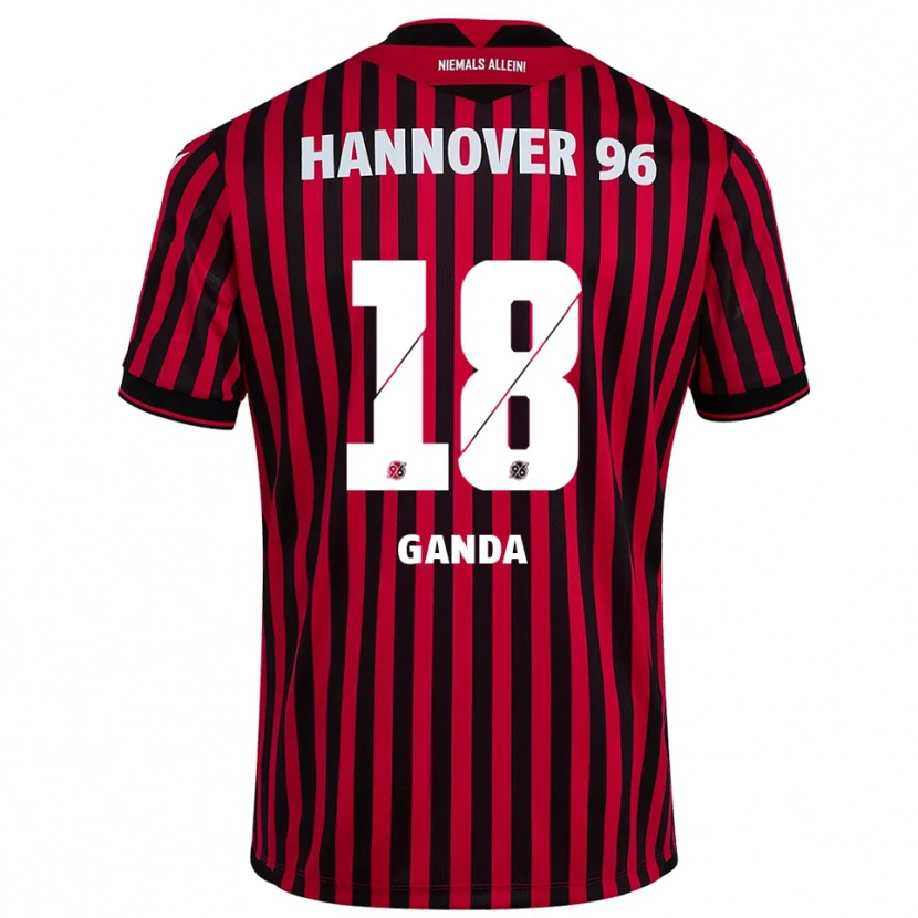 Danxen Män Joseph Ganda #18 Röd Svart Hemmatröja Matchtröjor 2025/26 Tröjor T-Tröja