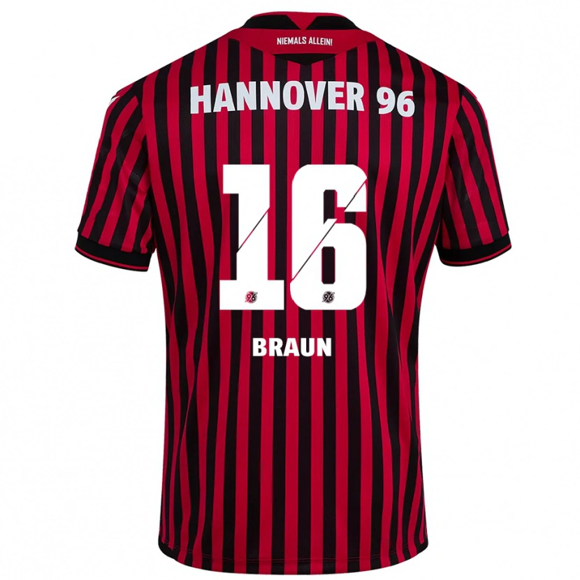 Danxen Män Manuel Braun #16 Röd Svart Hemmatröja Matchtröjor 2025/26 Tröjor T-Tröja