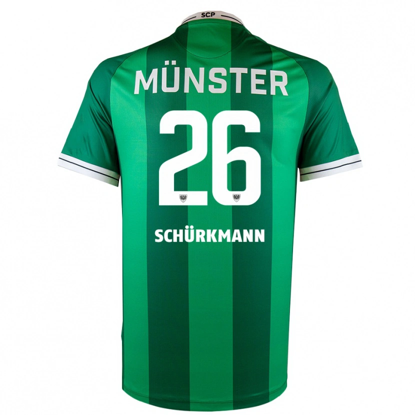 Danxen Män Christopher Schürkmann #26 Grön Vit Hemmatröja Matchtröjor 2025/26 Tröjor T-Tröja