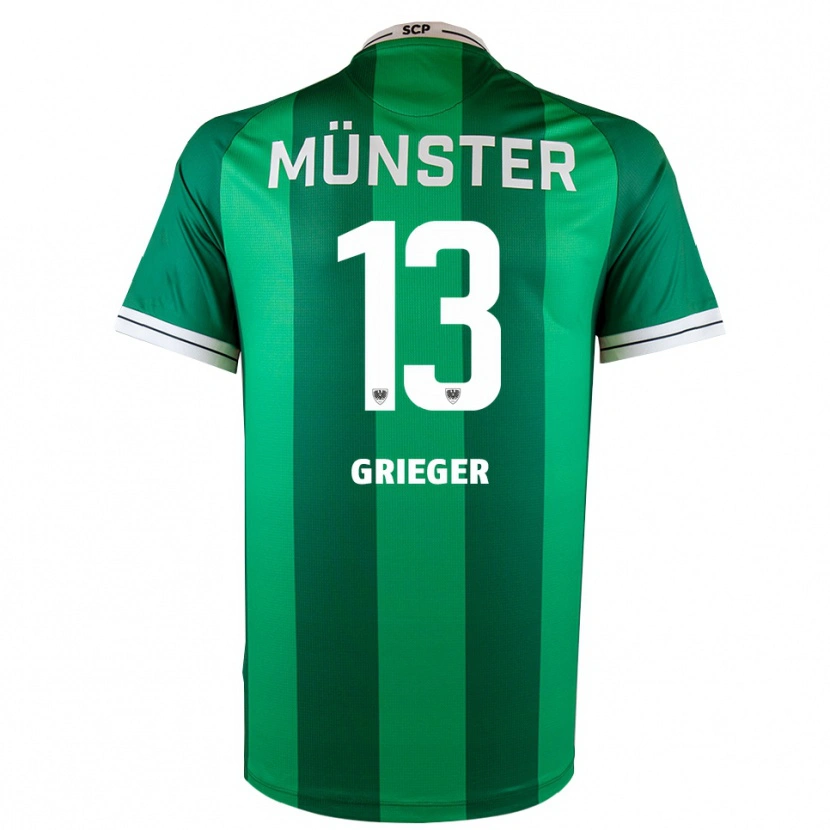 Danxen Män Dominik Grieger #13 Grön Vit Hemmatröja Matchtröjor 2025/26 Tröjor T-Tröja