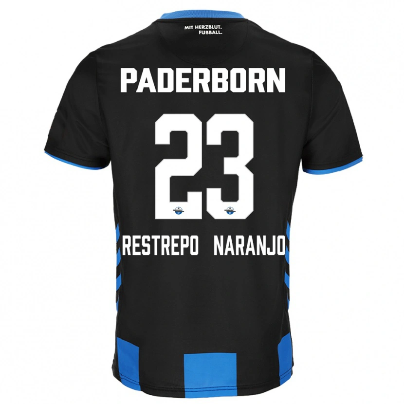 Danxen Män Pedro Restrepo Naranjo #23 Svart Blå Hemmatröja Matchtröjor 2025/26 Tröjor T-Tröja