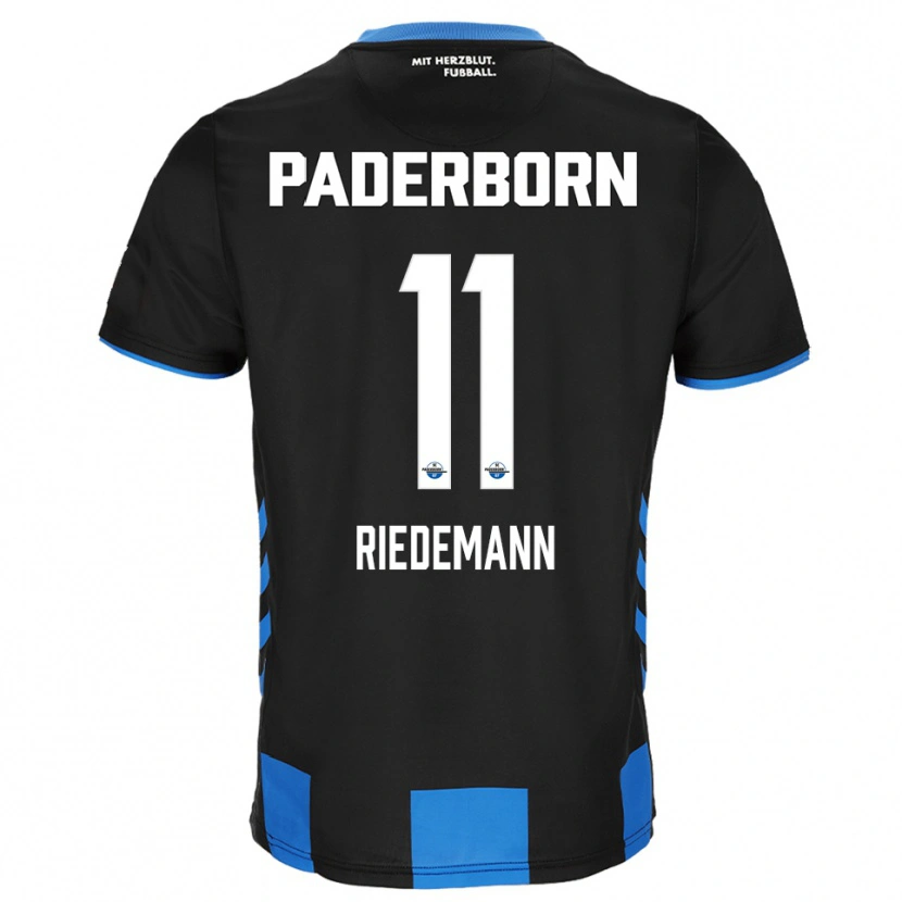 Danxen Män Max Riedemann #11 Svart Blå Hemmatröja Matchtröjor 2025/26 Tröjor T-Tröja