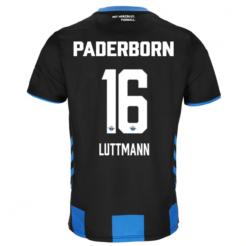 Danxen Män Magnus Luttmann #16 Svart Blå Hemmatröja Matchtröjor 2025/26 Tröjor T-Tröja