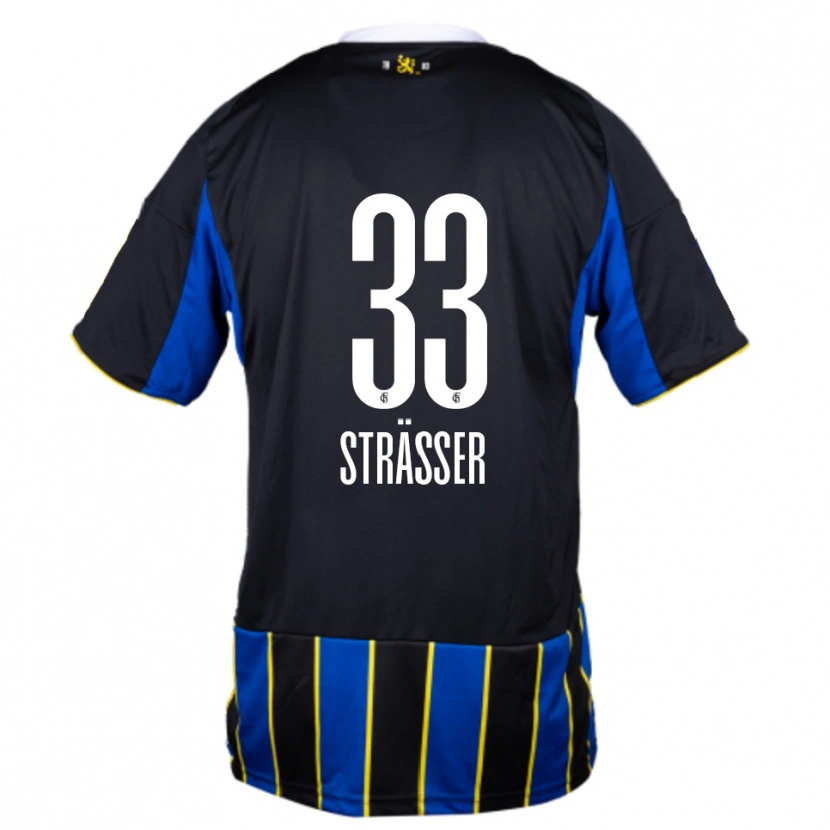 Danxen Män Jannick Strässer #33 Blå Svart Gul Hemmatröja Matchtröjor 2025/26 Tröjor T-Tröja