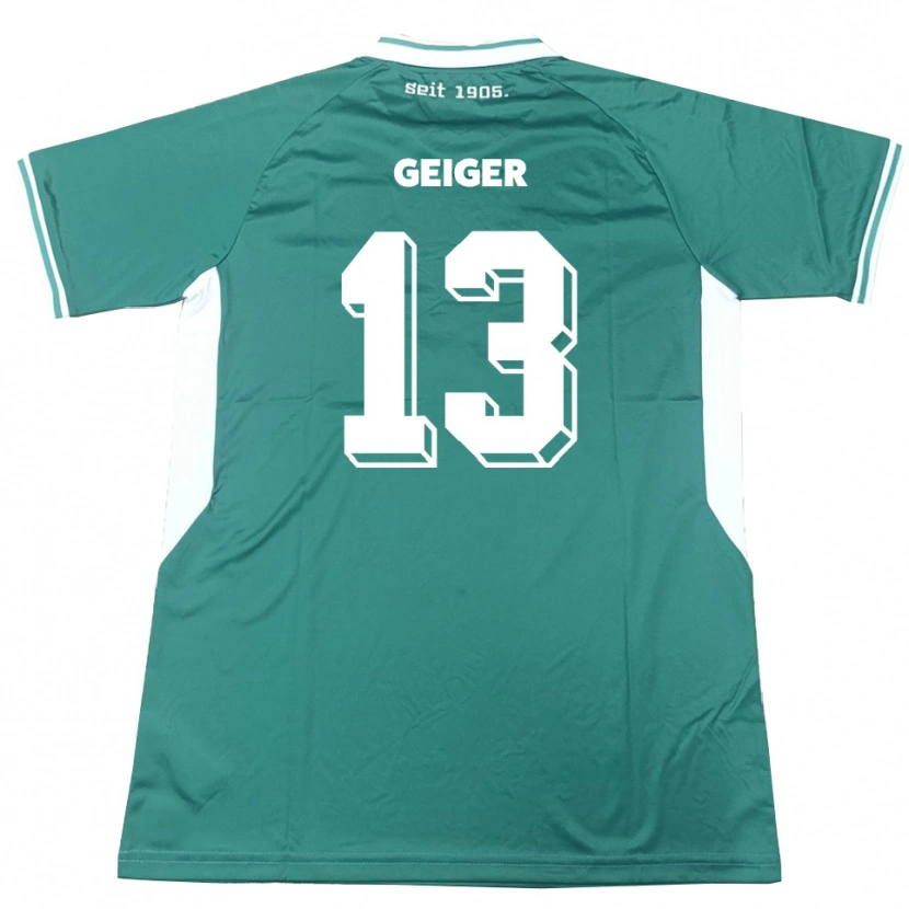 Danxen Män Luca Geiger #13 Grön Vit Hemmatröja Matchtröjor 2025/26 Tröjor T-Tröja