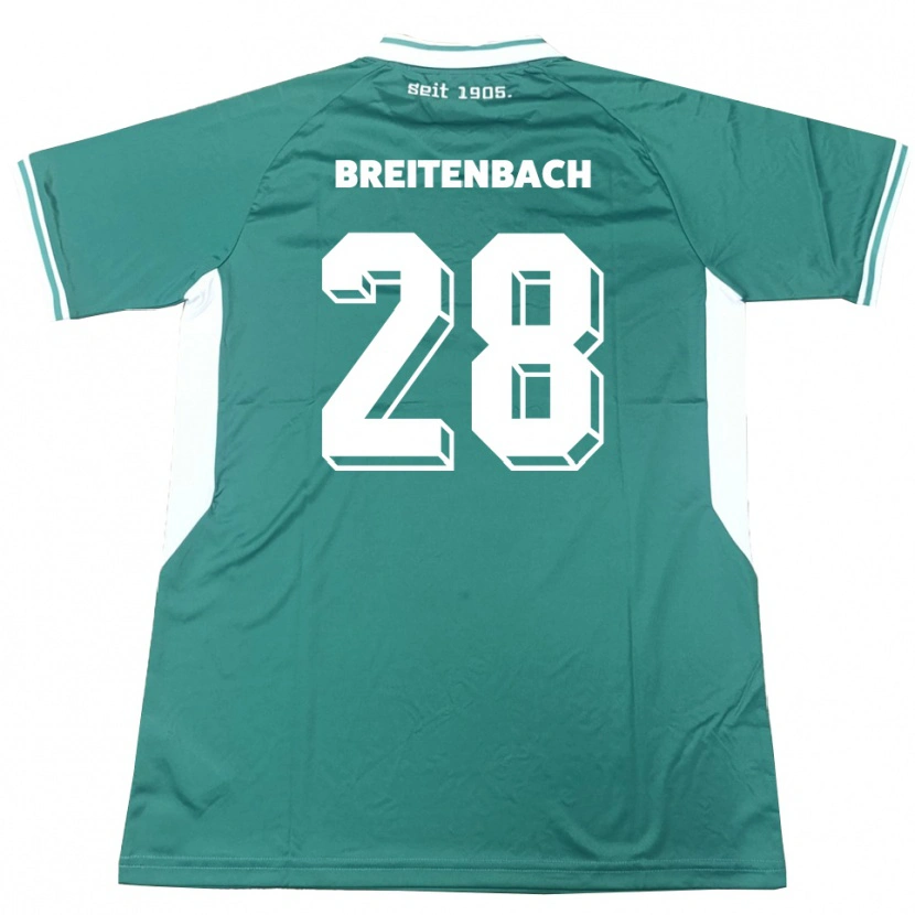 Danxen Män Fabio Breitenbach #28 Grön Vit Hemmatröja Matchtröjor 2025/26 Tröjor T-Tröja