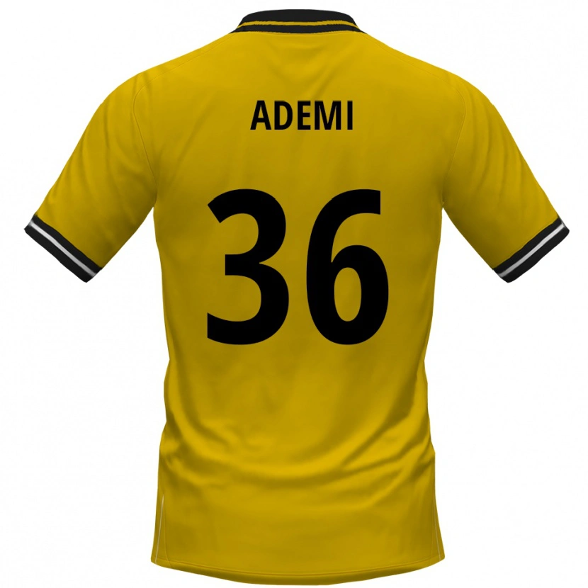Danxen Män Faton Ademi #36 Gul Svart Hemmatröja Matchtröjor 2025/26 Tröjor T-Tröja