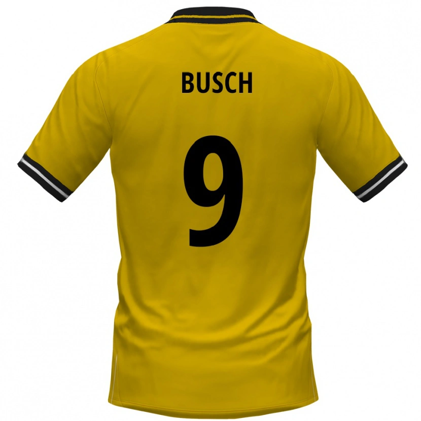 Danxen Män Luis Busch #9 Gul Svart Hemmatröja Matchtröjor 2025/26 Tröjor T-Tröja