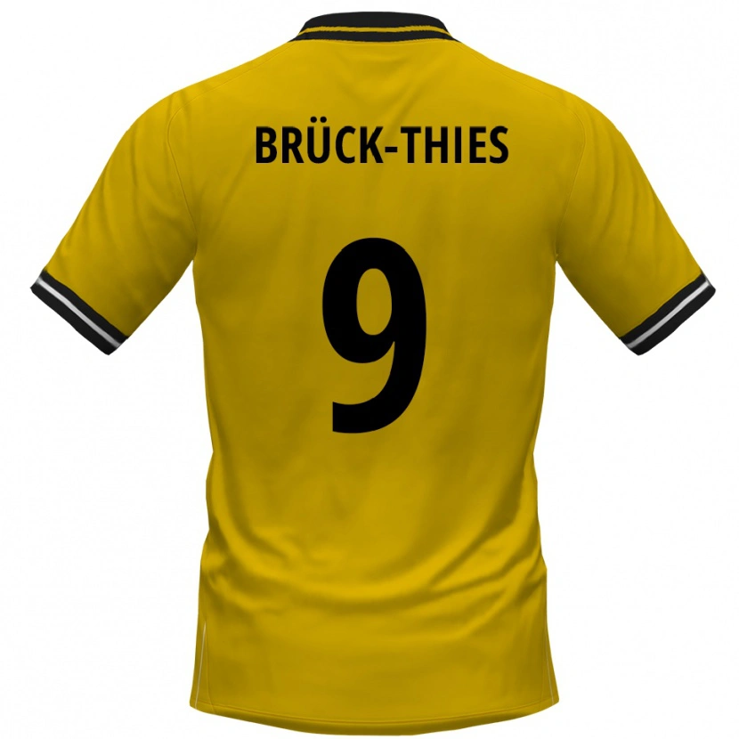 Danxen Män Frederik Brück-Thies #9 Gul Svart Hemmatröja Matchtröjor 2025/26 Tröjor T-Tröja