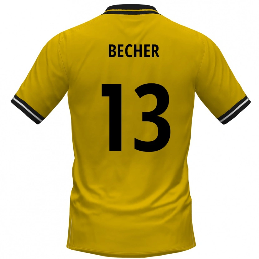 Danxen Män Kjell Becher #13 Gul Svart Hemmatröja Matchtröjor 2025/26 Tröjor T-Tröja