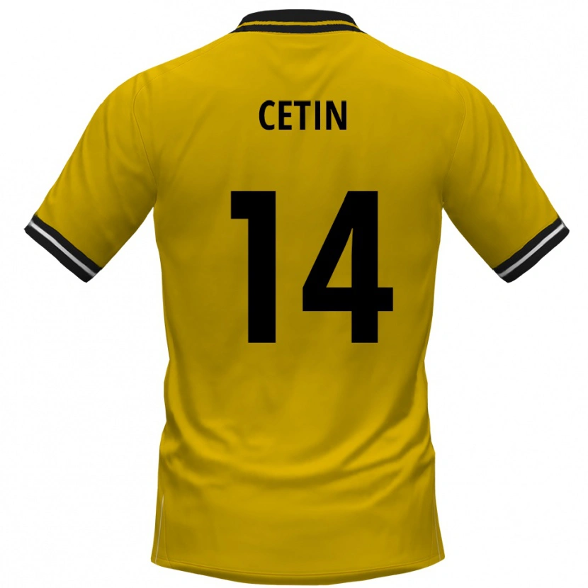 Danxen Män Mikail Cetin #14 Gul Svart Hemmatröja Matchtröjor 2025/26 Tröjor T-Tröja