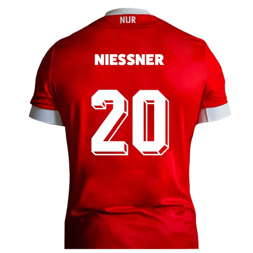 Danxen Män Lennard Nießner #20 Röd Vit Hemmatröja Matchtröjor 2025/26 Tröjor T-Tröja