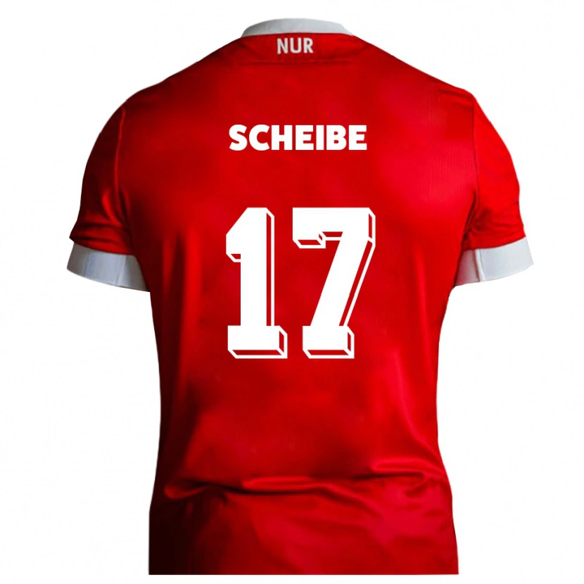 Danxen Män Niklas Scheibe #17 Röd Vit Hemmatröja Matchtröjor 2025/26 Tröjor T-Tröja