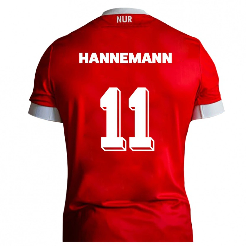 Danxen Män Moritz Hannemann #11 Röd Vit Hemmatröja Matchtröjor 2025/26 Tröjor T-Tröja