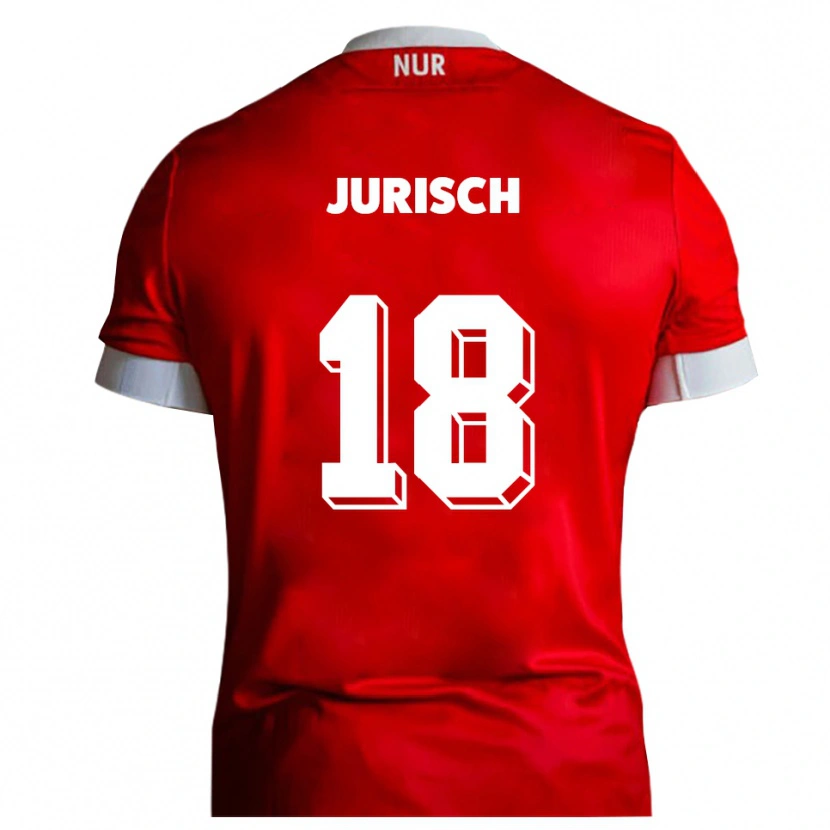 Danxen Män Max Jurisch #18 Röd Vit Hemmatröja Matchtröjor 2025/26 Tröjor T-Tröja