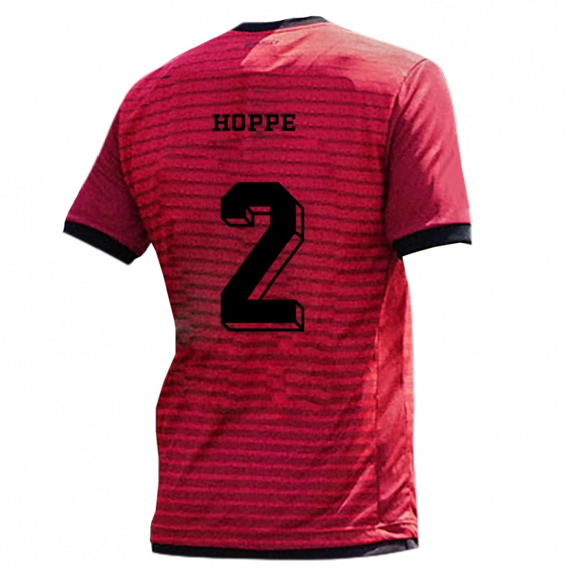 Danxen Män Mattis Hoppe #2 Röd Svart Hemmatröja Matchtröjor 2025/26 Tröjor T-Tröja