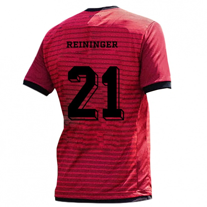Danxen Män Pija Reininger #21 Röd Svart Hemmatröja Matchtröjor 2025/26 Tröjor T-Tröja