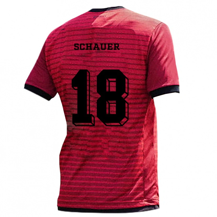 Danxen Män Sarah Schauer #18 Röd Svart Hemmatröja Matchtröjor 2025/26 Tröjor T-Tröja