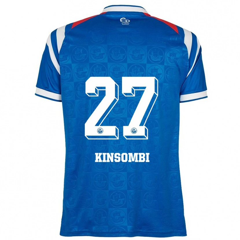 Danxen Män Christian Kinsombi #27 Blå Vit Röd Hemmatröja Matchtröjor 2025/26 Tröjor T-Tröja