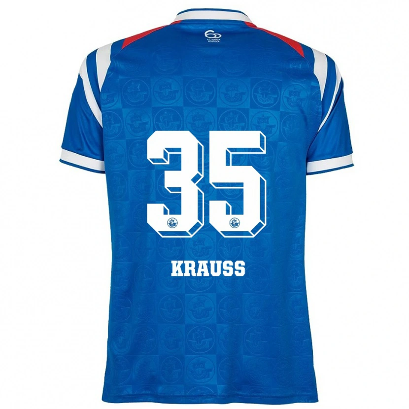 Danxen Män Maximilian Krauß #35 Blå Vit Röd Hemmatröja Matchtröjor 2025/26 Tröjor T-Tröja