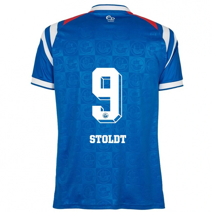 Danxen Män Luca Stoldt #9 Blå Vit Röd Hemmatröja Matchtröjor 2025/26 Tröjor T-Tröja