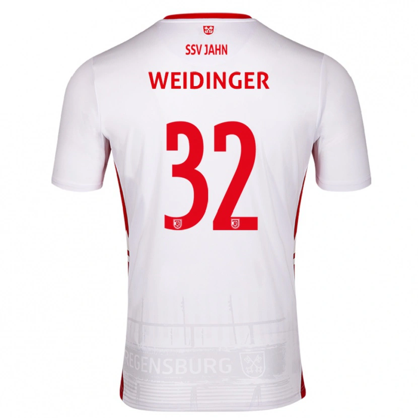 Danxen Män Alexander Weidinger #32 Vit Röd Hemmatröja Matchtröjor 2025/26 Tröjor T-Tröja