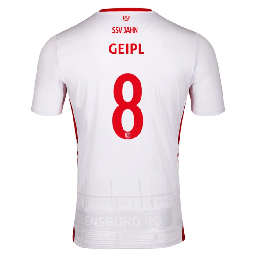 Danxen Män Andreas Geipl #8 Vit Röd Hemmatröja Matchtröjor 2025/26 Tröjor T-Tröja