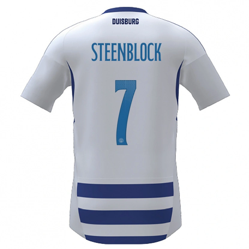 Danxen Män Jannis Steenblock #7 Vit Blå Hemmatröja Matchtröjor 2025/26 Tröjor T-Tröja