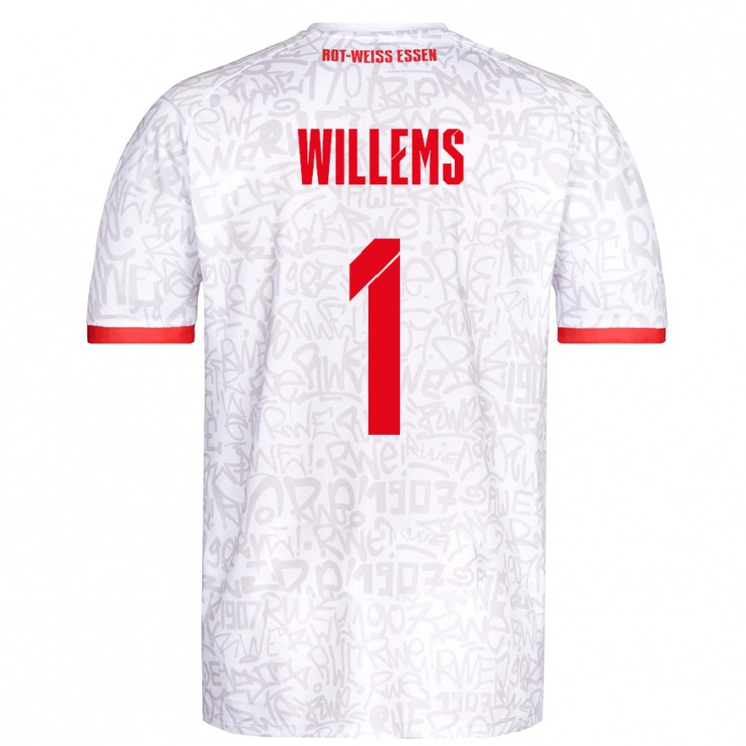 Danxen Män Leon Willems #1 Vit Röd Hemmatröja Matchtröjor 2025/26 Tröjor T-Tröja