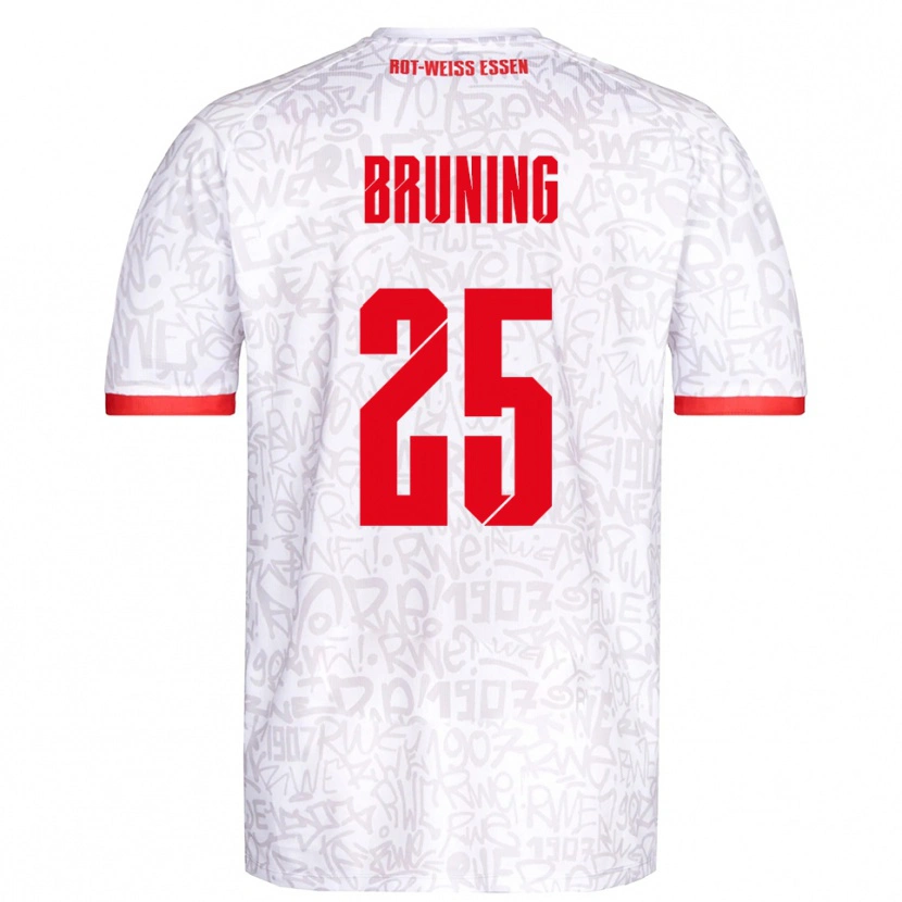 Danxen Män Malte Brüning #25 Vit Röd Hemmatröja Matchtröjor 2025/26 Tröjor T-Tröja